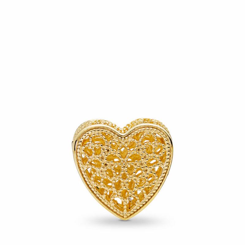 Pandora Australia Shine™ Filled with Romance Charm - 18ct Gold Plated | HXESZM315